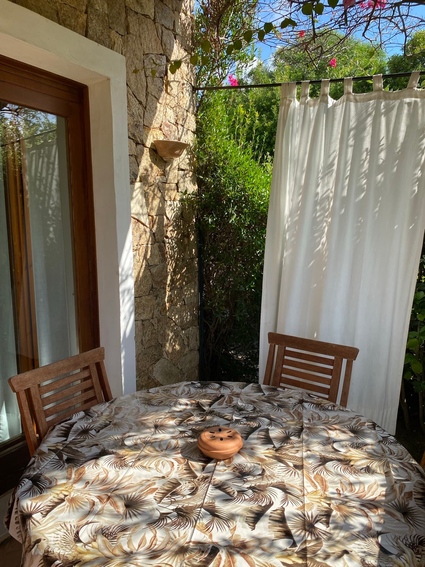 Shaded dining patio